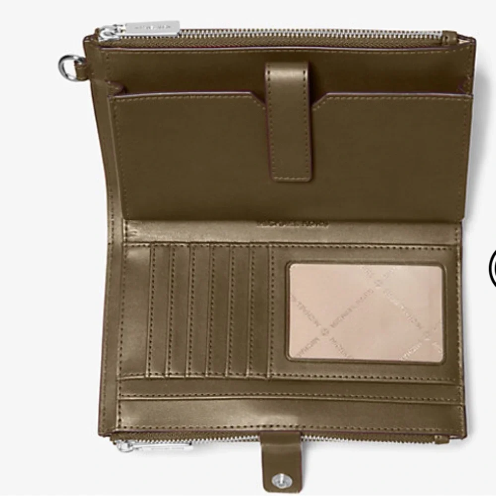 Michael Kors Olive Multi Double Zip Wristlet
